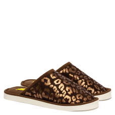 Women's Home slippers ROXY, LeopardPrint  Brown