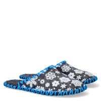 Papuci de casa Fetru Snowflake, Gri/Albastru Papuci de casa Fetru Snowflake, Gri/Albastru