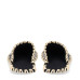 Papuci de casa Fetru Snowflake, Negru/Bej