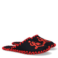 Papuci de casa Fetru Femei, Negru/Rosu Papuci de casa Fetru Femei, Negru/Rosu