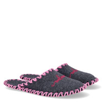 Papuci de casa Fetru Femei, Gri Inchis/Roz Papuci de casa Fetru Femei, Gri Inchis/Roz