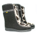 Women's High Fur Sidboots Leopard, Black