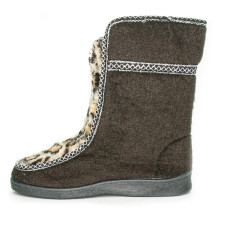 Women's High Fur Sidboots Leopard, Brown