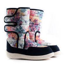 Boots AURORA Print, Navy flowers