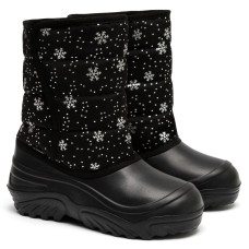 Kid's Boots JUMPER, Black Snowflakes