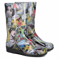 Cizme de cauciuc Scurte COLOR pentru Femei, Comics Cizme de cauciuc Scurte COLOR pentru Femei, Comics